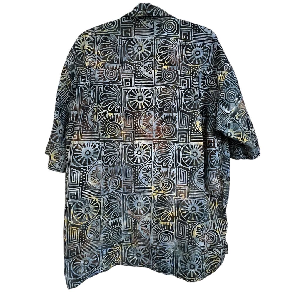 Johari West Shirt Mens XL Black Multicolor Abstract Hawaiian Camp Button Up - Picture 2 of 7